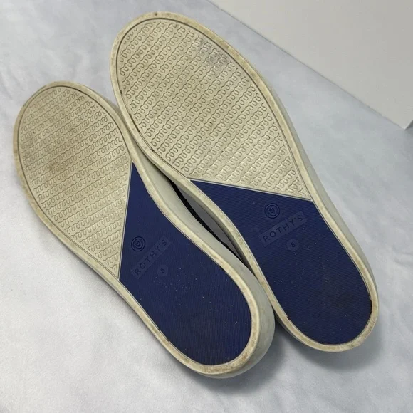Rothy’s The Original Slip On Sneaker Maritime Lattice Stitch Navy Blue Size 8 - Picture 6 of 7